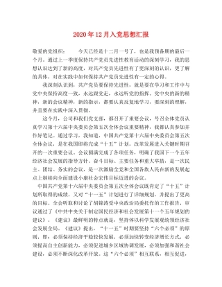 2024年12月入党思想汇报 