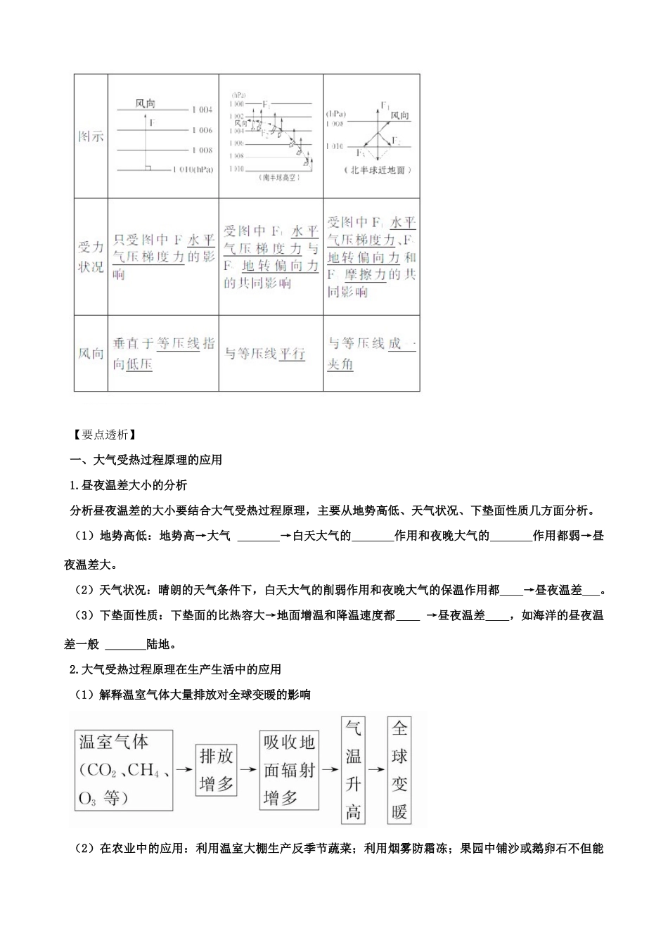 江苏省常州市西夏墅中学高一地理 2.1 冷热不均引起的大气运动教学案_第3页