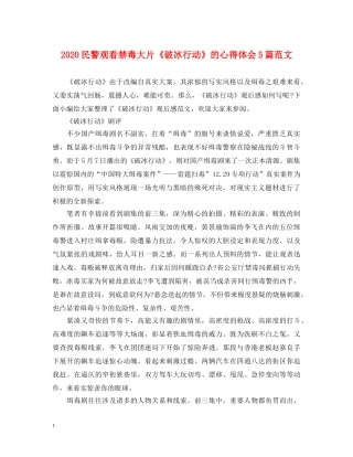 2024民警观看禁毒大片《破冰行动》的心得体会5篇范文 