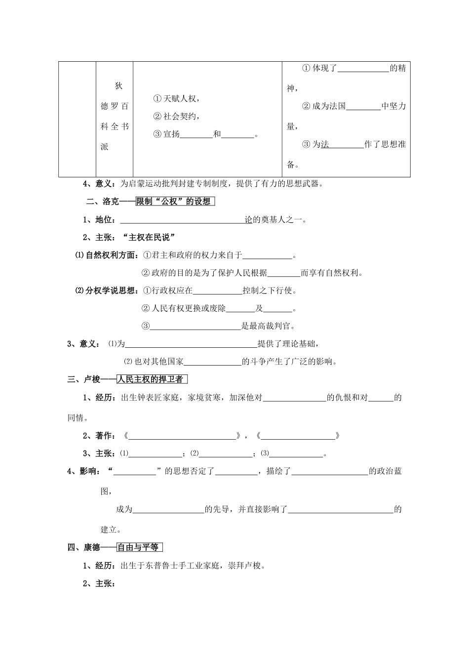 高中历史：6.4 主权在民的政治启蒙 学案（2）（人民版必修3）_第3页
