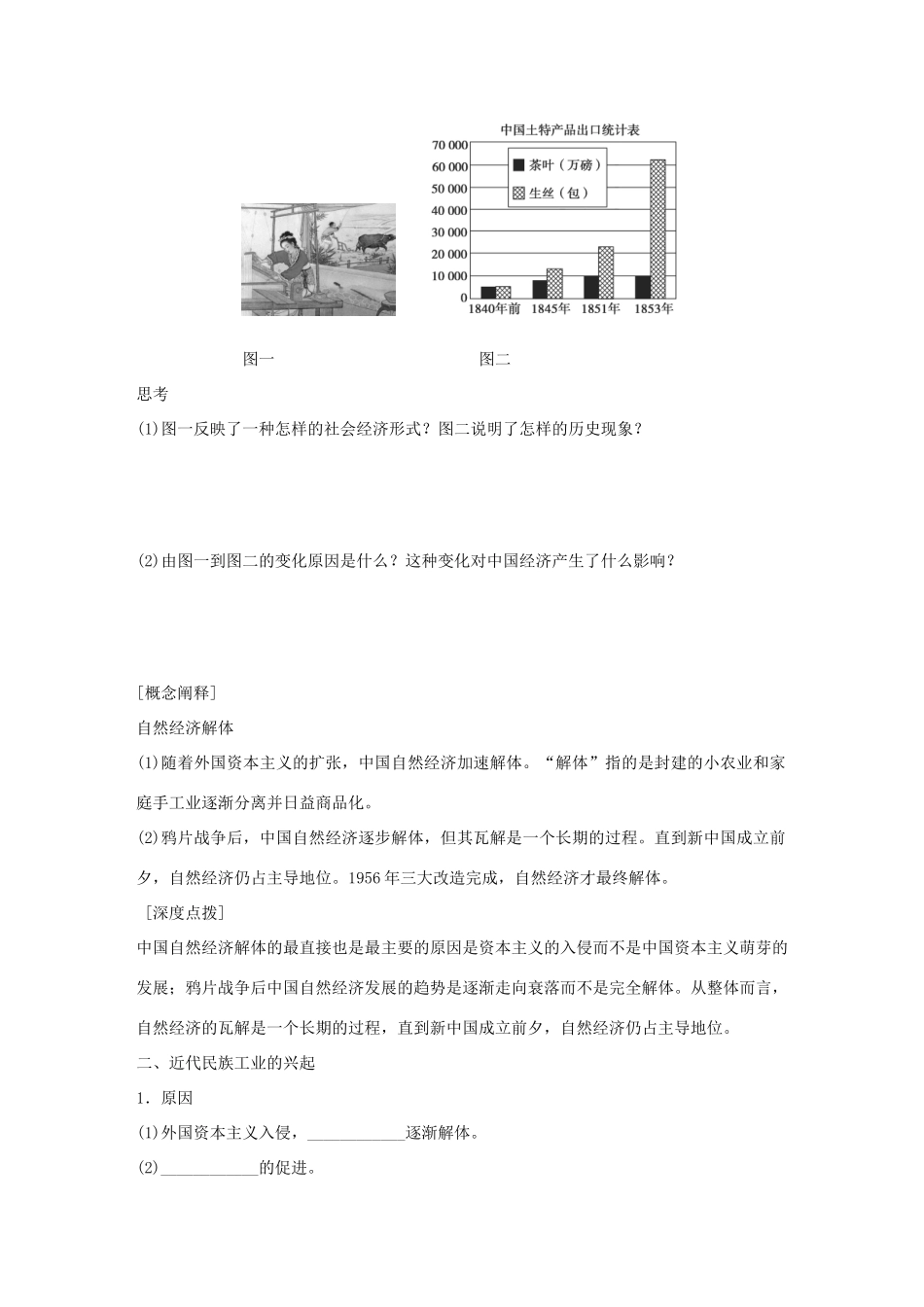 高中历史 专题二 近代中国资本主义的曲折发展 1 近代中国民族工业的兴起学案 人民版必修2-人民版高一必修2历史学案_第2页