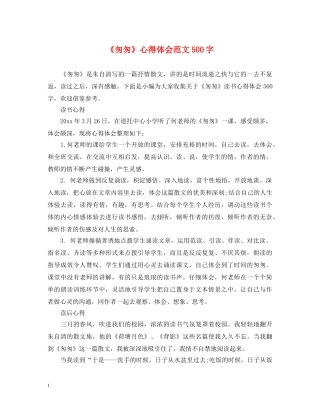 《匆匆》心得体会范文500字 