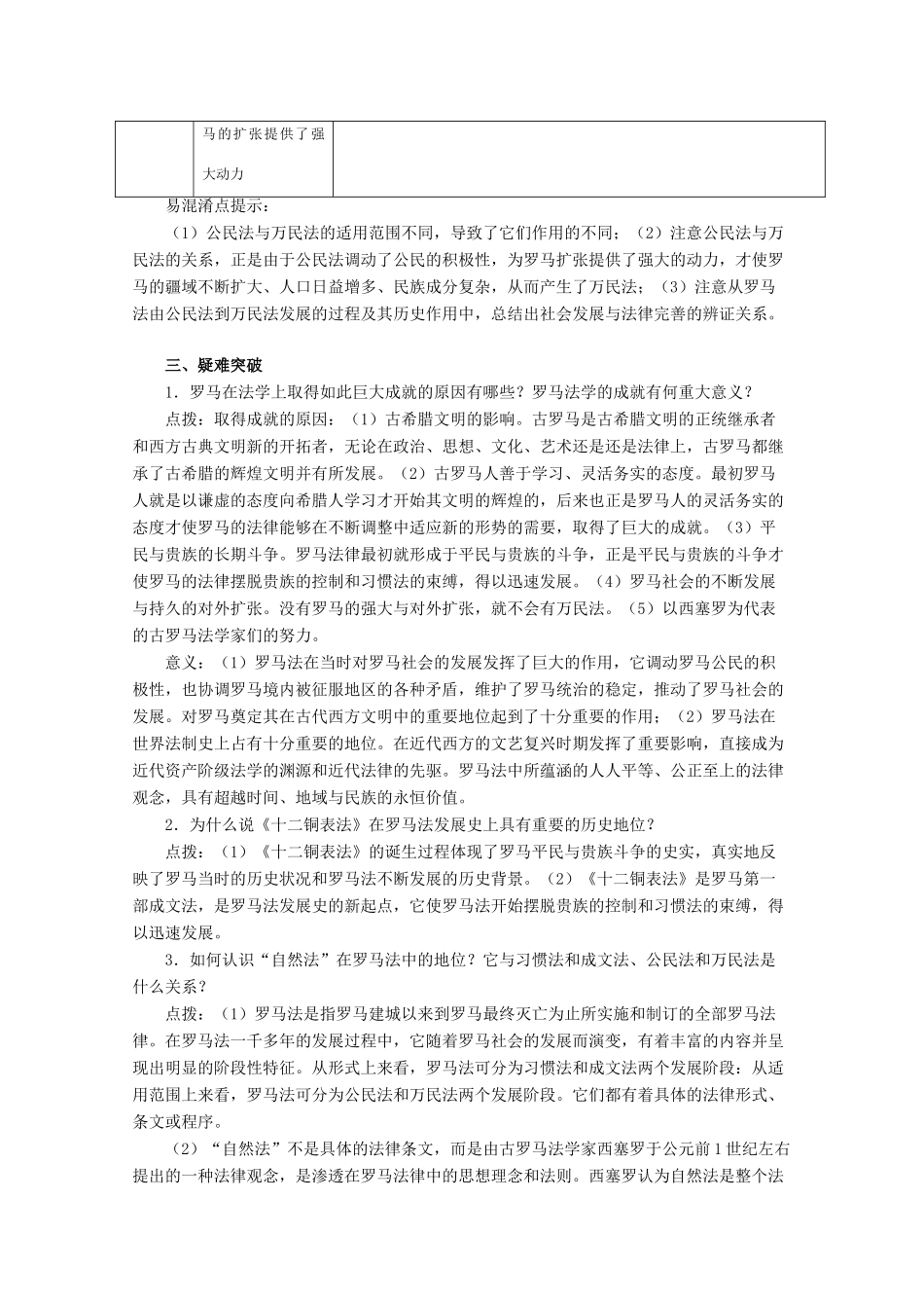 高中历史：6.3 罗马人的法律 学案（5）（人民版必修1）_第2页