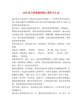 2024奋斗青春最美丽心得作文汇总 