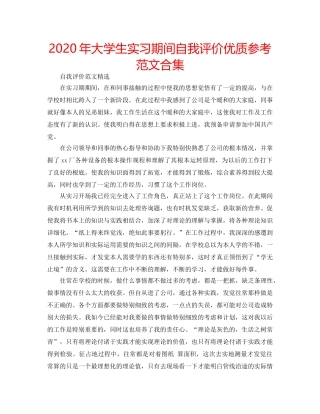 2024年大学生实习期间自我评价优质参考范文合集 