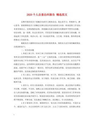 2024个人自查自纠报告 精选范文 