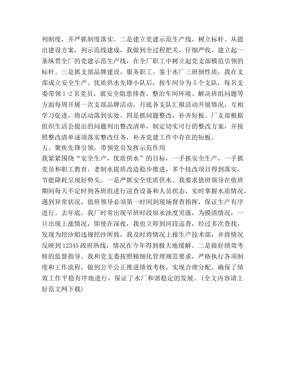 2024年厂党支部书记述职报告 _第3页