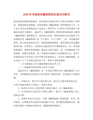 2024年市旅游局廉政准则自查自纠报告 