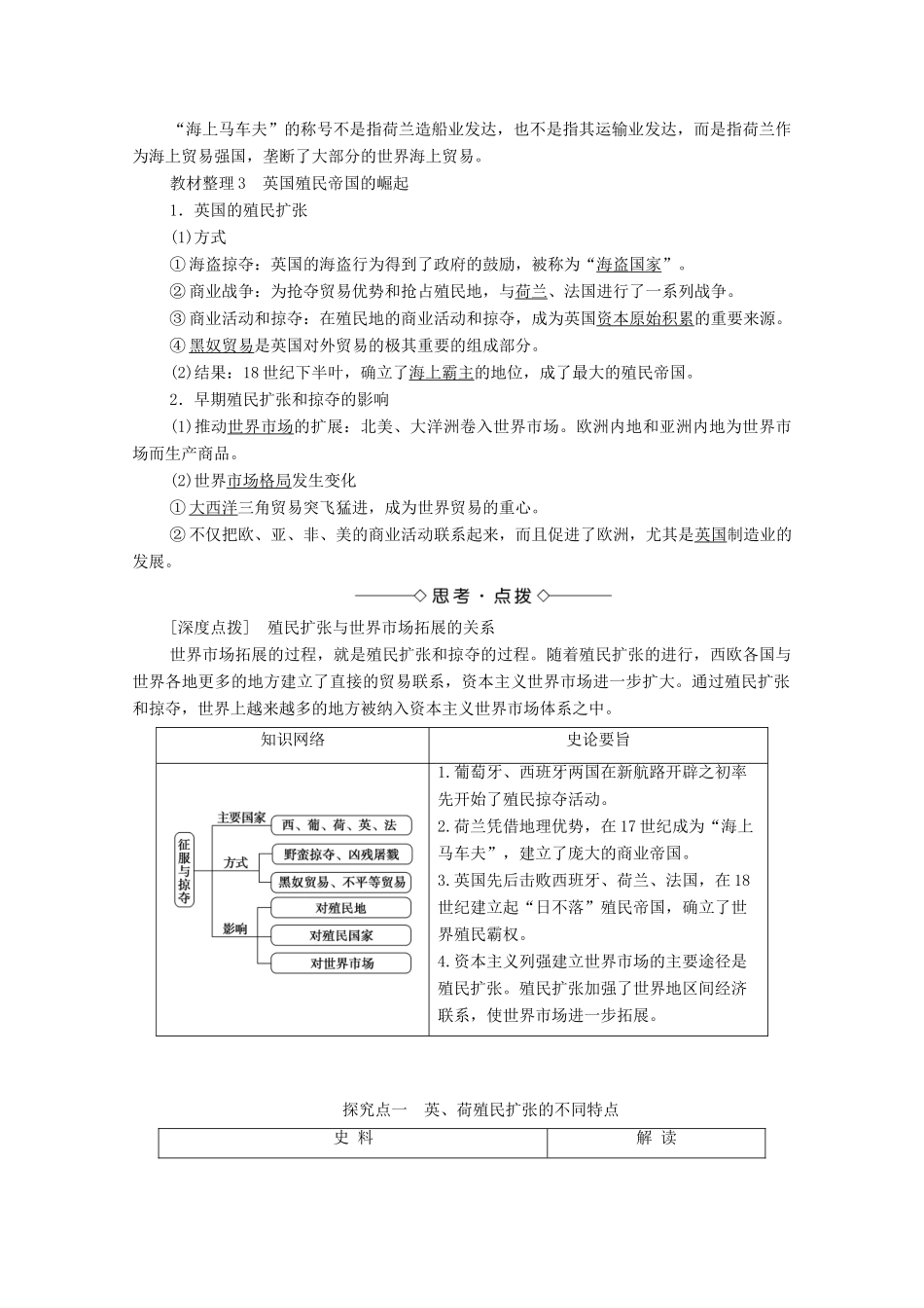 高中历史 第二单元 工业文明的崛起和对中国的冲击 第8课 欧洲的殖民扩张与掠夺学案 岳麓版必修2-岳麓版高中必修2历史学案_第2页