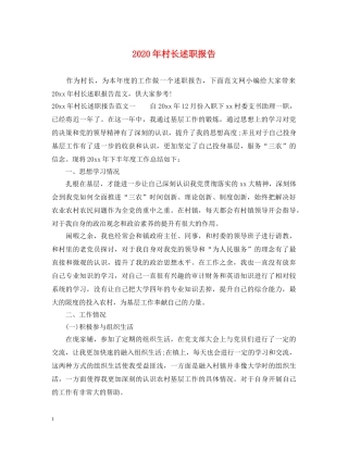 2024年村长述职报告 