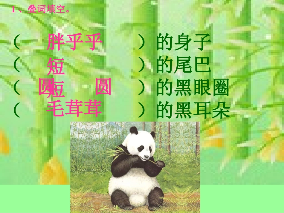 小学语文北师大版一年级下册《大熊猫》课件_第3页