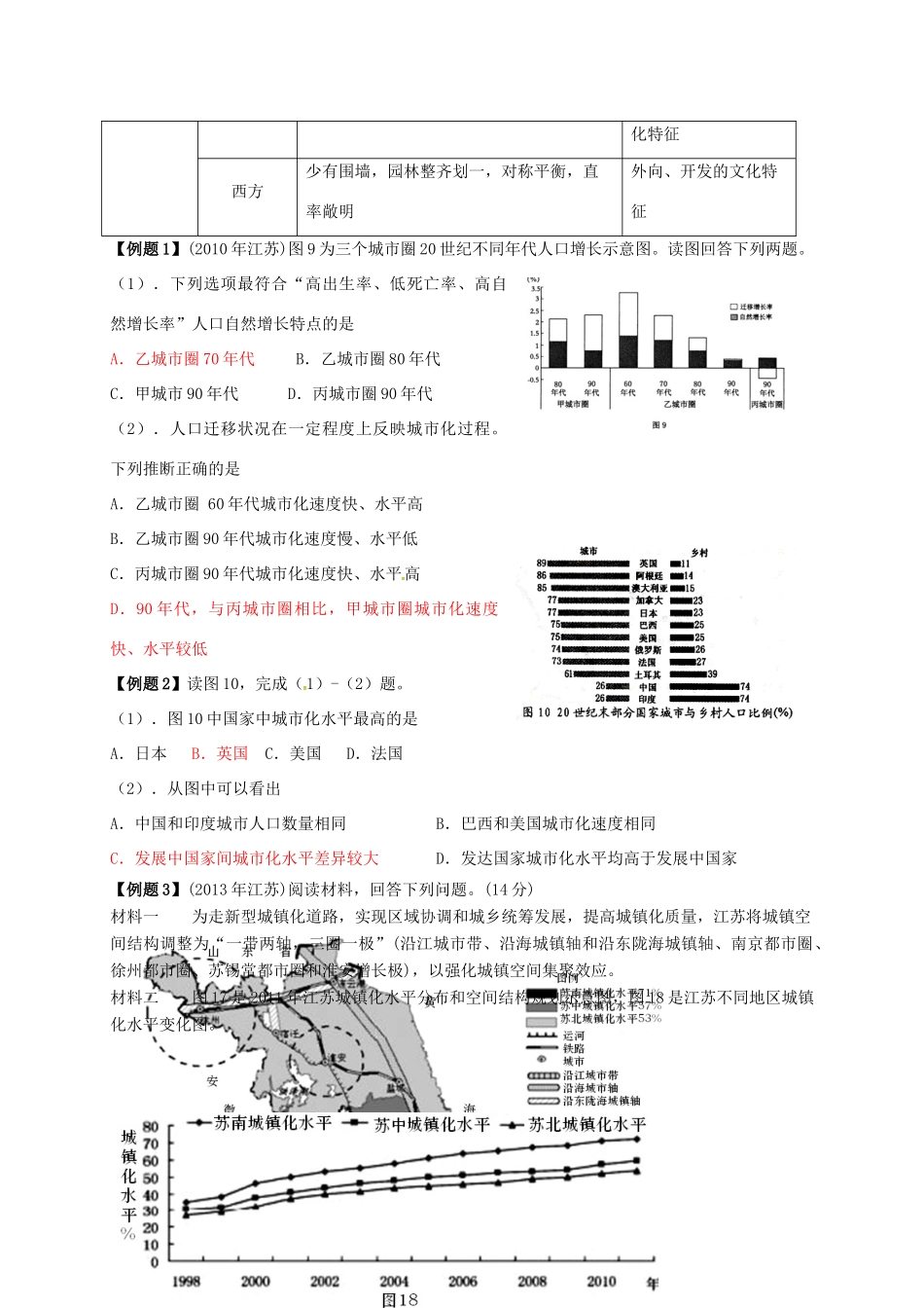 江苏省常州市高考地理一轮复习 第二章 城市化学案-人教版高三全册地理学案_第3页