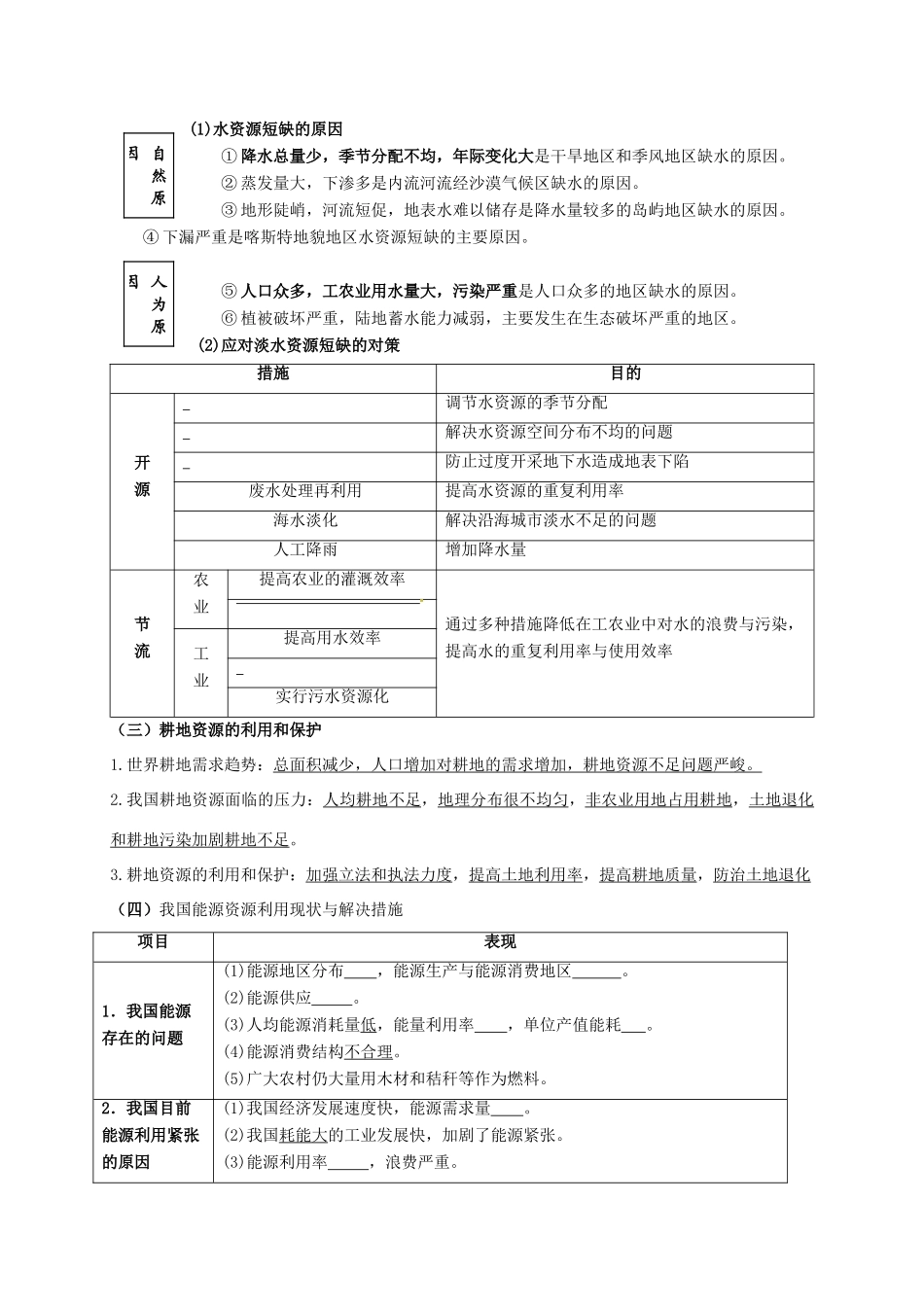 江苏省常州市高考地理一轮复习 资源学案-人教版高三全册地理学案_第2页