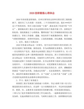 2024挂职锻炼心得体会 