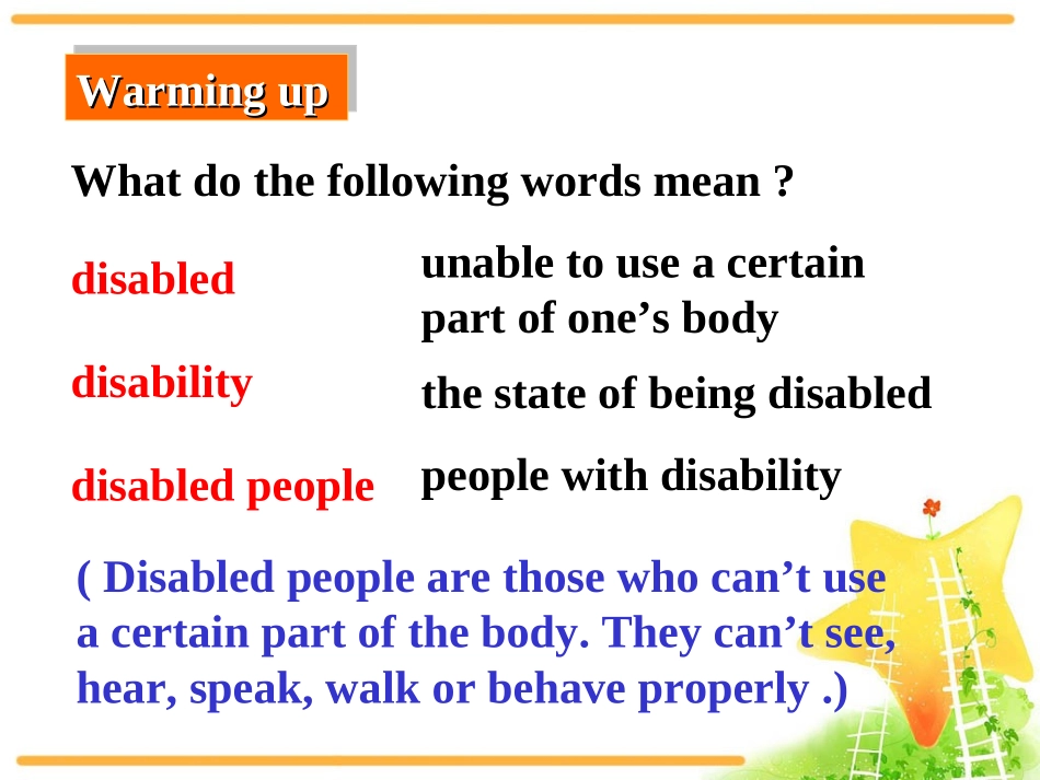 高二下英语选修7_unit1_Unit_1_Living_well___Warming_up_&_Reading_I_第2页