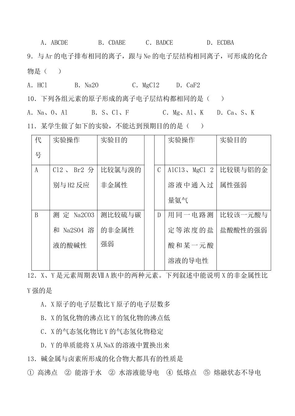 高中化学元素周期律 学案1高中化学上科版高一_第3页