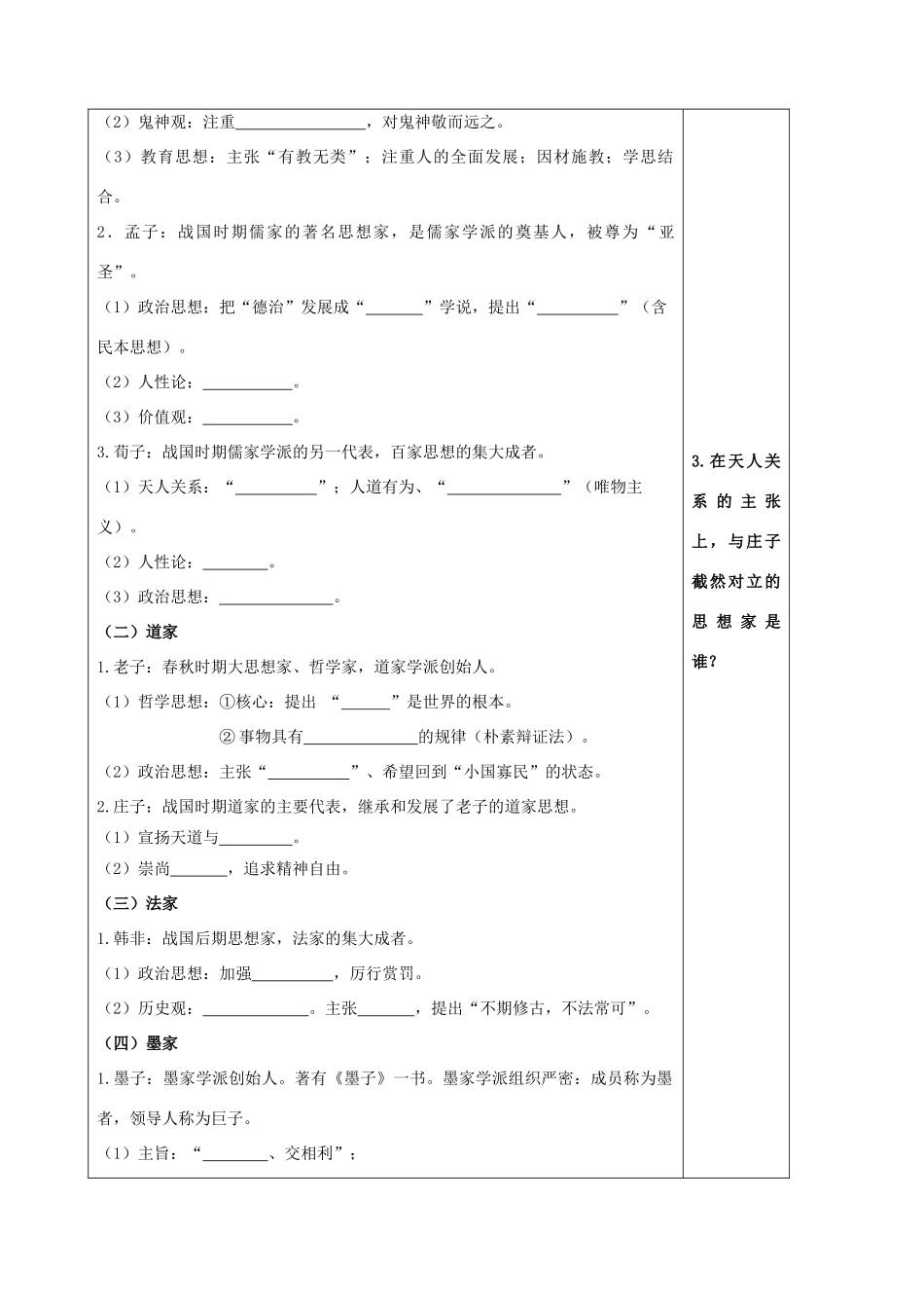高中历史 百家争鸣导学案 人民版必修3-人民版高一必修3历史学案_第2页