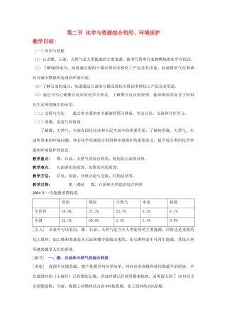 重庆市高一化学 化学与资源综合利用、环境保护学案 新人教版