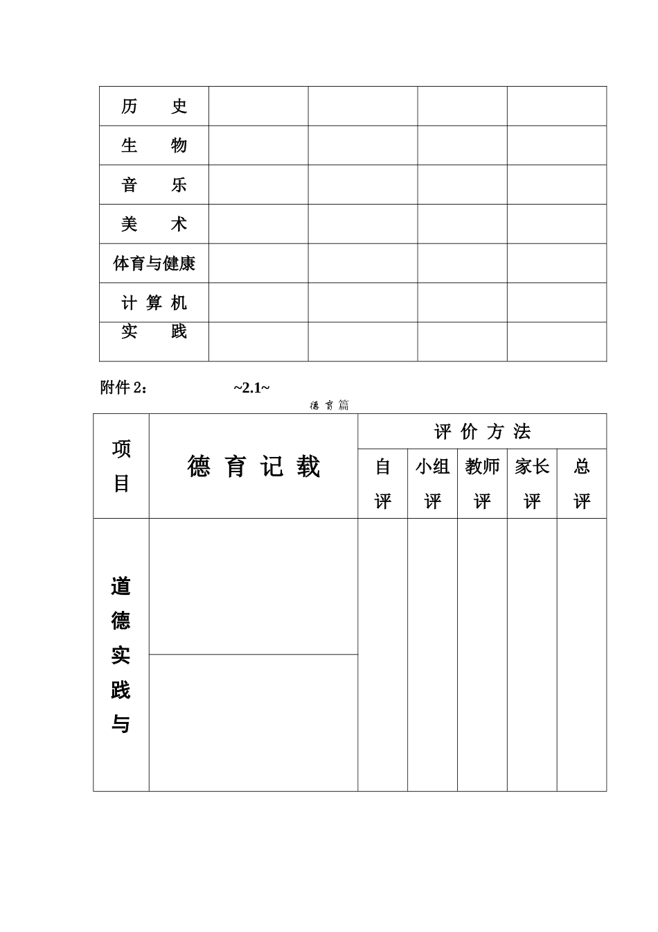 初中学生成长记录袋_第2页
