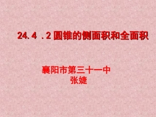 弧长和扇形的面积第课时