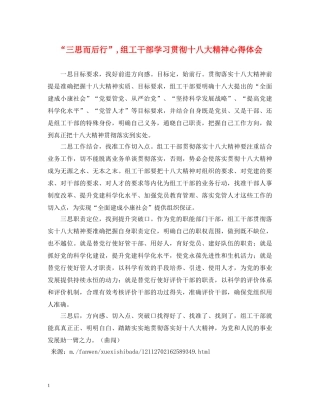 “三思而后行”,组工干部学习贯彻十八大精神心得体会 