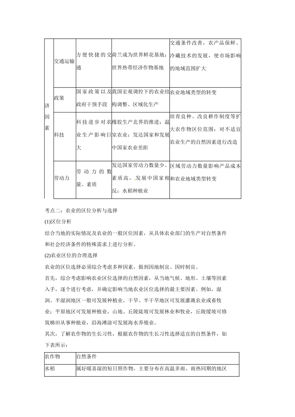 广东省惠州市惠东县安墩中学高中地理 第三章 3.1 农业的区位选择学案 新人教版必修2_第3页