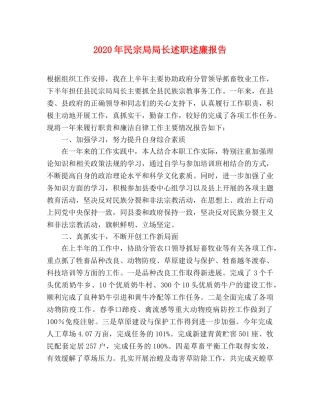 2024年民宗局局长述职述廉报告 