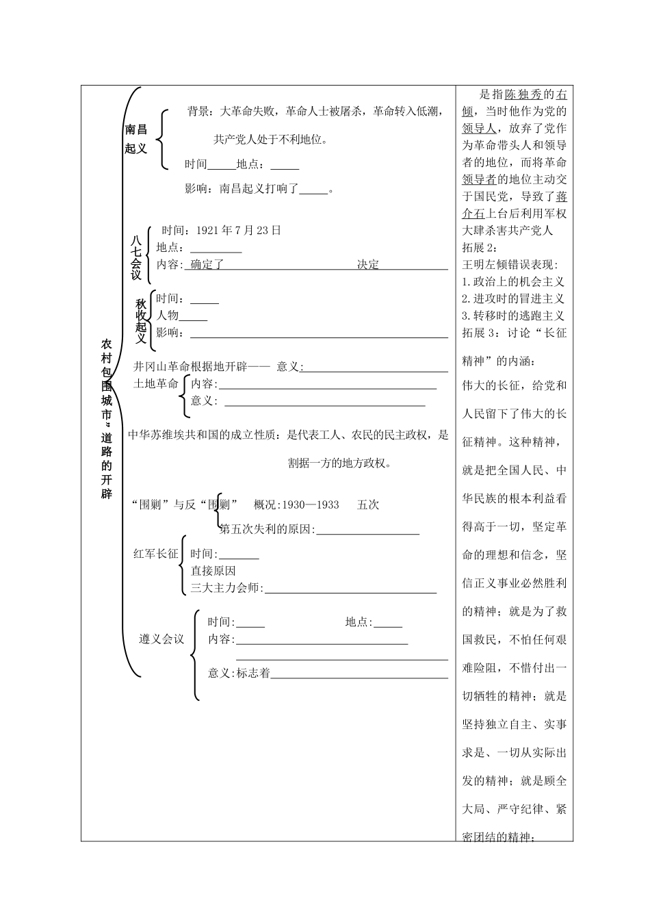 河北省高碑店市第三中学高一历史 初高中衔接课程 新民主主义革命第二节导学案 _第2页