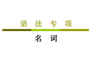 英语语法专题-名词