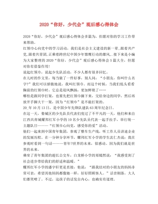 2024“你好，少代会”观后感心得体会 