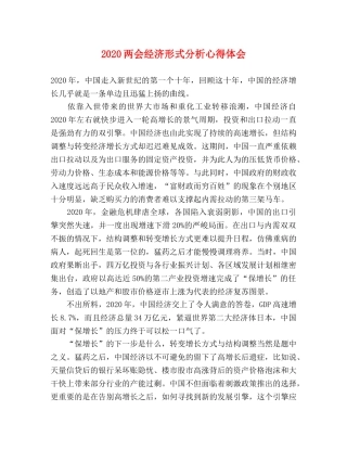 2024两会经济形式分析心得体会 