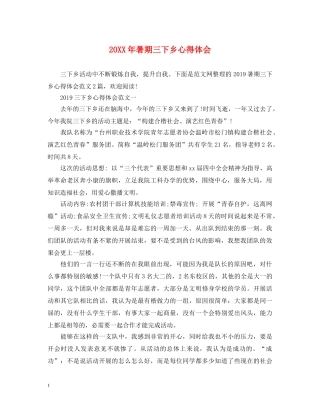 20XX年暑期三下乡心得体会 (000002)