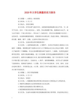 2024年大学生测量的实习报告 