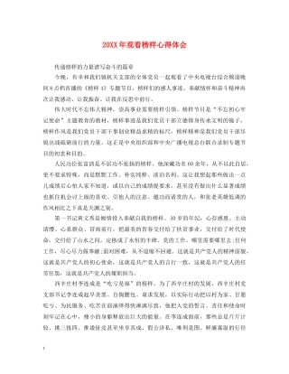 20XX年观看榜样心得体会 (000002)