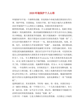 2024环境保护个人心得 