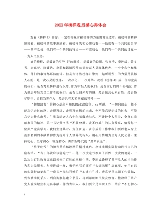 20XX年榜样观后感心得体会 