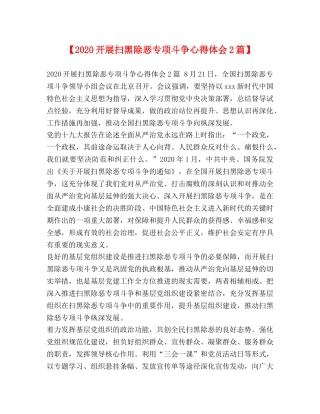 【2024开展扫黑除恶专项斗争心得体会2篇】 