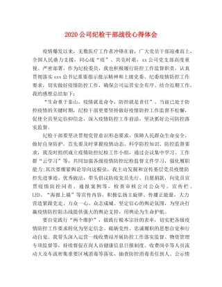 2024公司纪检干部战役心得体会 