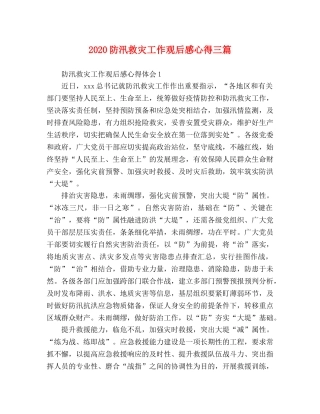 2024防汛救灾工作观后感心得三篇 