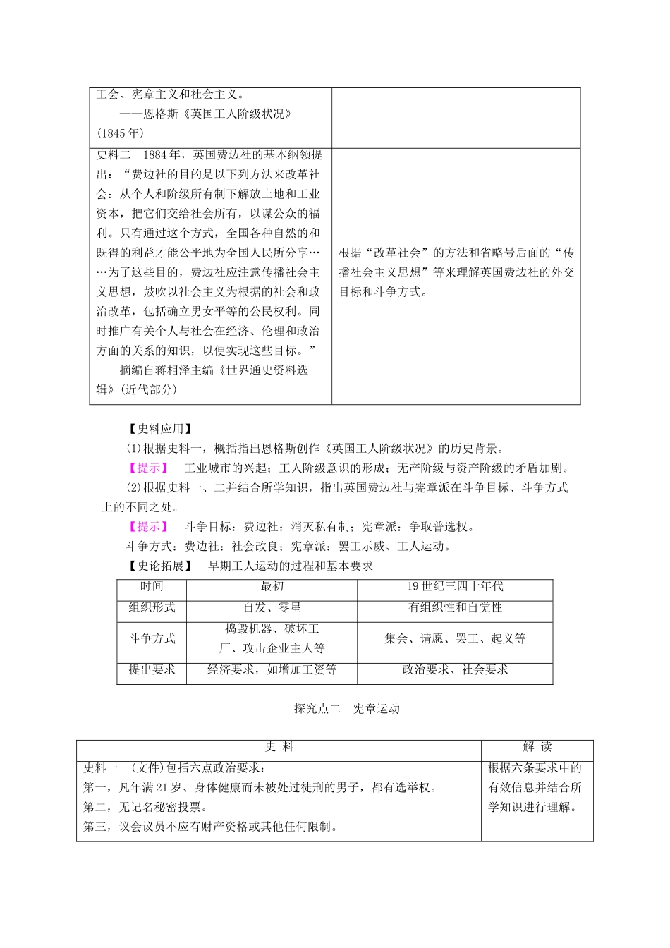 高中历史 第4单元“从来就没有救世主”第12课 宪章运动学案 岳麓版选修2-岳麓版高二选修2历史学案_第3页