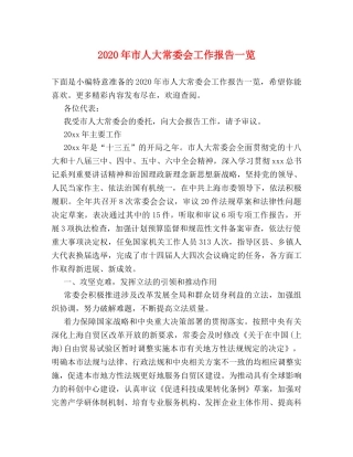 2024年市人大常委会工作报告一览 