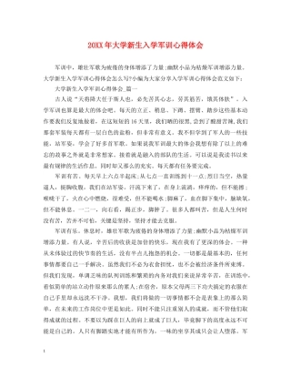 20XX年大学新生入学军训心得体会 (000002)