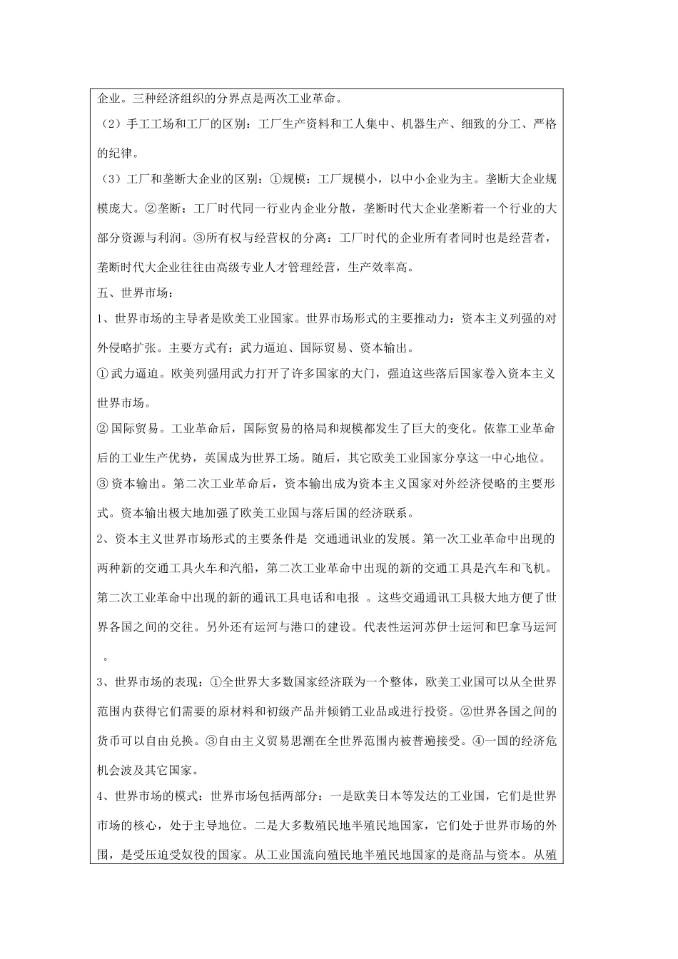 山东省淄博市淄川般阳中学高二历史下学期 资本主义世界市场的形成和发展（下）导学案 岳麓版_第2页