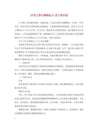 10月工作心得体会11月工作计划 