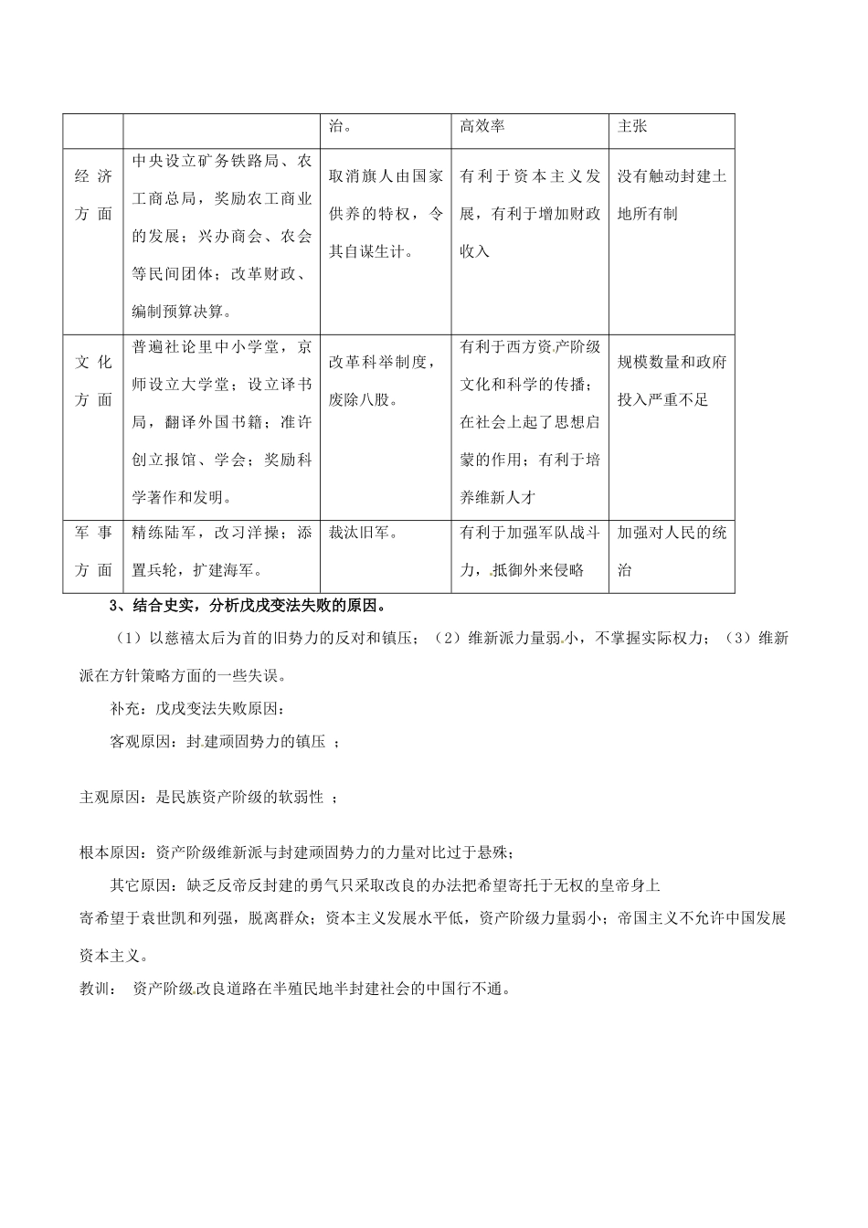 高中历史：4.15《历史上重大改革回眸：戊戌变法》学案岳麓版选修1_第3页