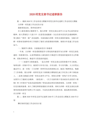 2024村党支部书记述职报告 