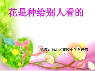 赛课花是种给别人看的