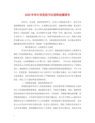 2024年审计局党组书记述职述廉报告 