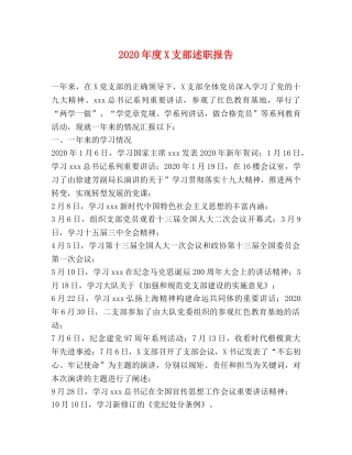 2024年度X支部述职报告 