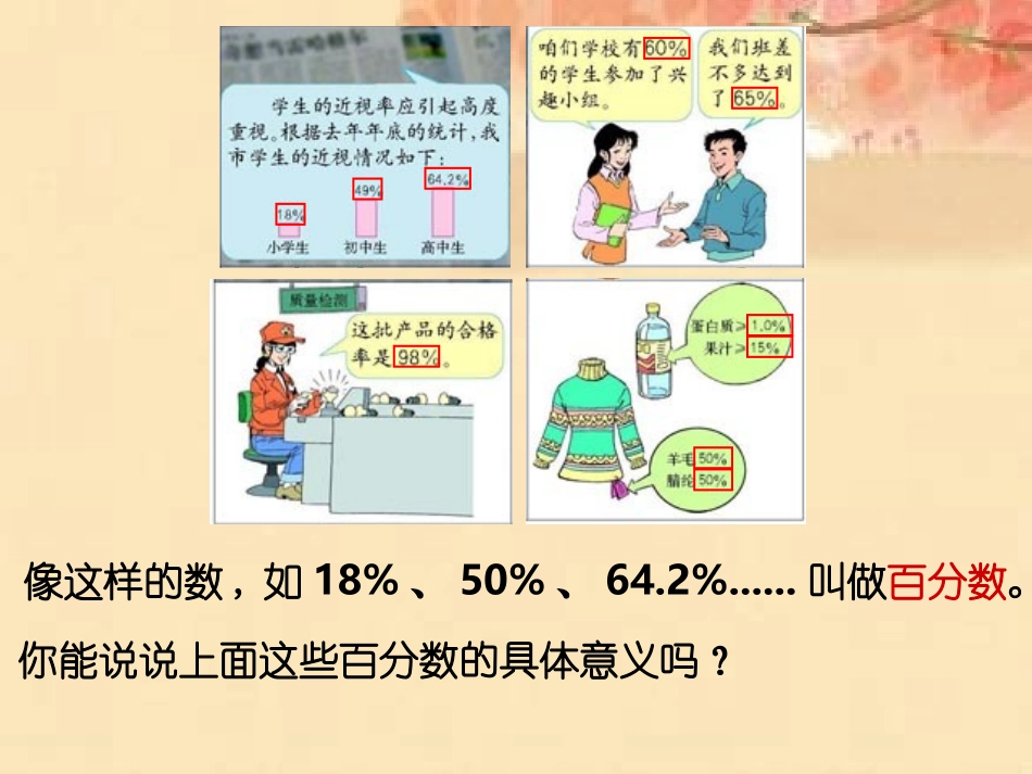 新课标人教版六年级数学上册百分数的意义和写法课件11_第3页
